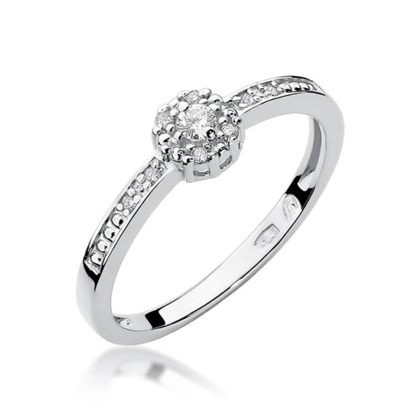 Pierścionek W091 Diament 0,04ct Białe złoto 375
