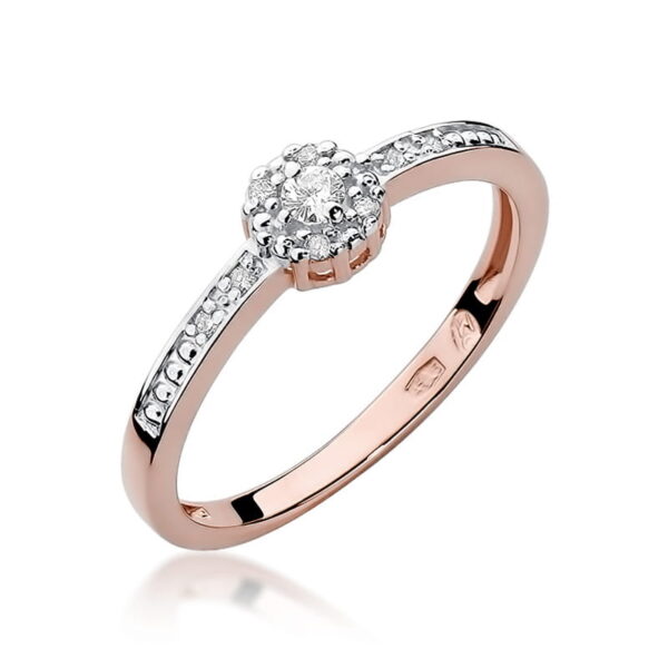 Pierścionek Diament 0,04ct różowe złoto