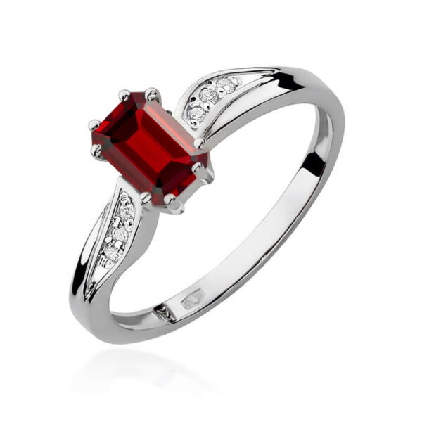 Pierścionek Rubin 0,80ct białe złoto