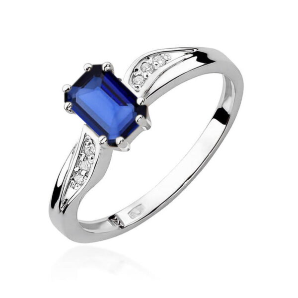 Pierścionek Szafir 0,60ct białe złoto