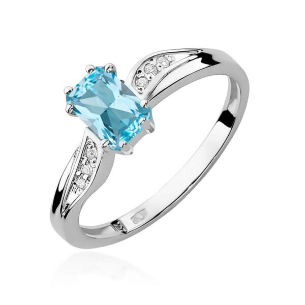 Pierścionek Topaz Swiss 0,65ct białe złoto 375