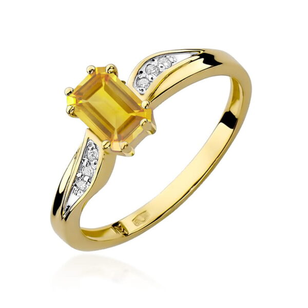 Pierścionek Cytryn 0,60ct żółte złoto