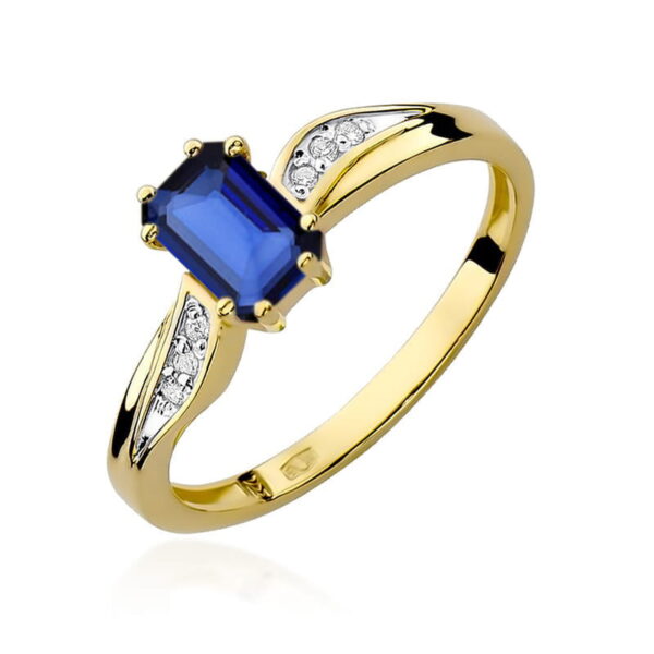 Pierścionek Szafir 0,60ct żółte złoto