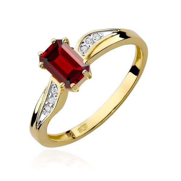 Pierścionek Rubin 0,80ct żółte złoto 375