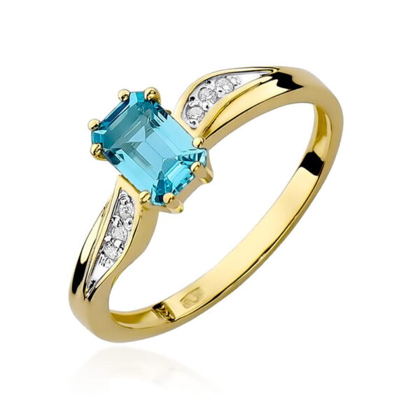 Pierścionek Topaz Swiss 0,65ct żółte złoto 375