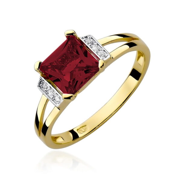 Pierścionek Granat 1,30ct żółte złoto