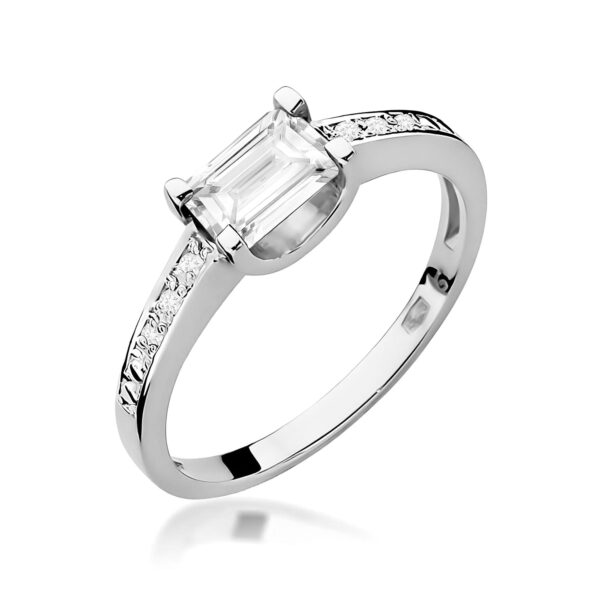 Pierścionek Diament Laboratoryjny 0,60ct białe złoto 375