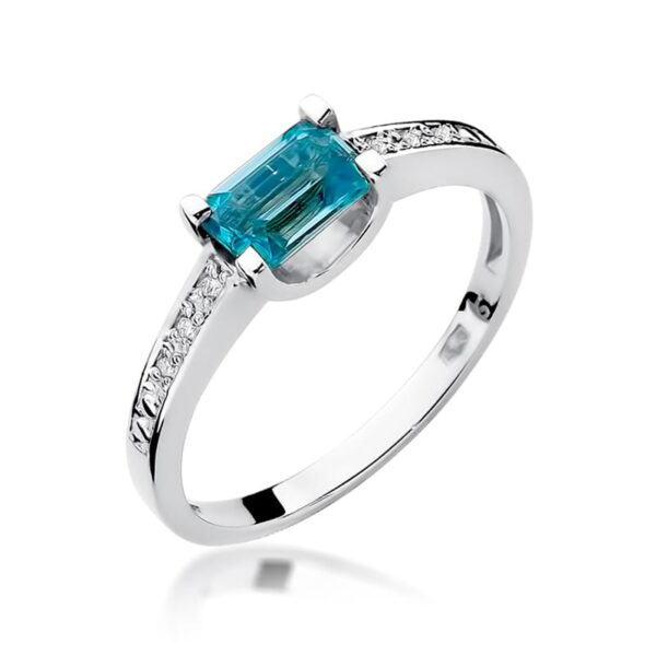 Pierścionek Topaz Swiss 0,65ct białe złoto 375