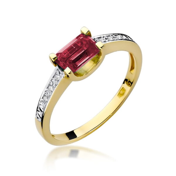 Pierścionek Rubin 0,80ct żółte złoto