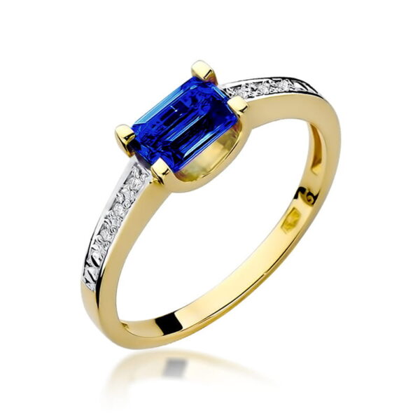 Pierścionek Szafir 0,60ct żółte złoto