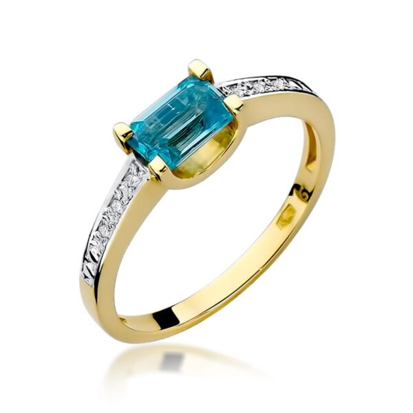 Pierścionek Topaz Swiss 0,65ct żółte złoto 375