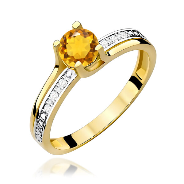 Pierścionek Cytryn 0,50ct żółte złoto 375
