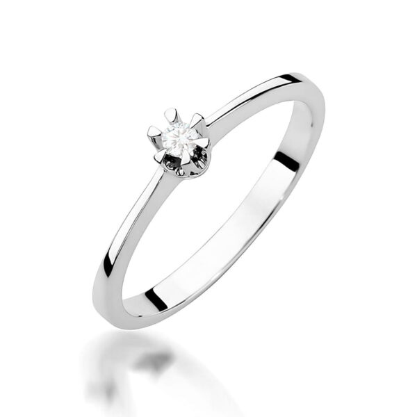 Pierścionek Diament 0,04ct białe złoto