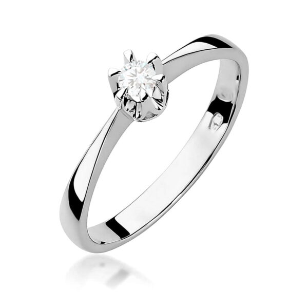Pierścionek Diament 0,08ct białe złoto