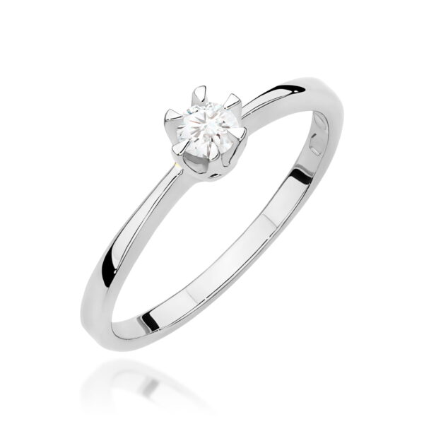 Pierścionek Diament 0,15ct białe złoto