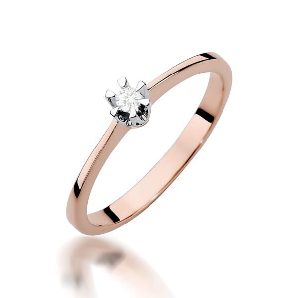 Pierścionek Diament 0,04ct różowe złoto
