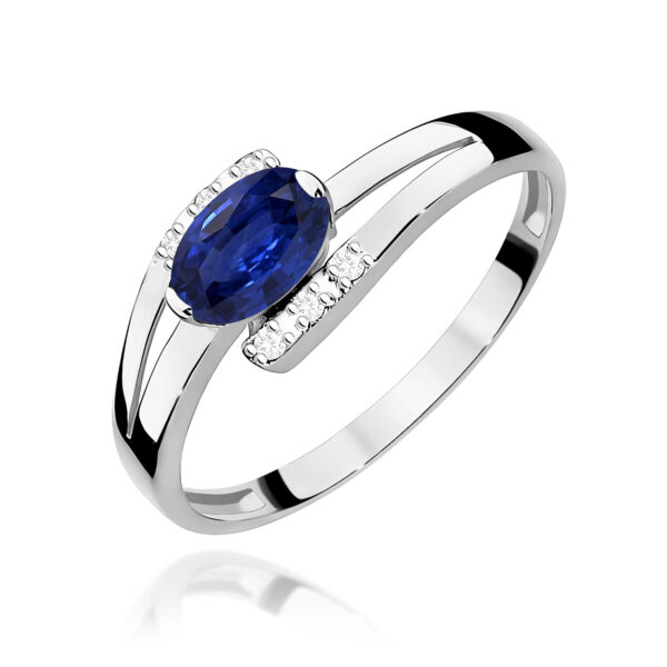 Pierścionek Szafir 0,70ct białe złoto