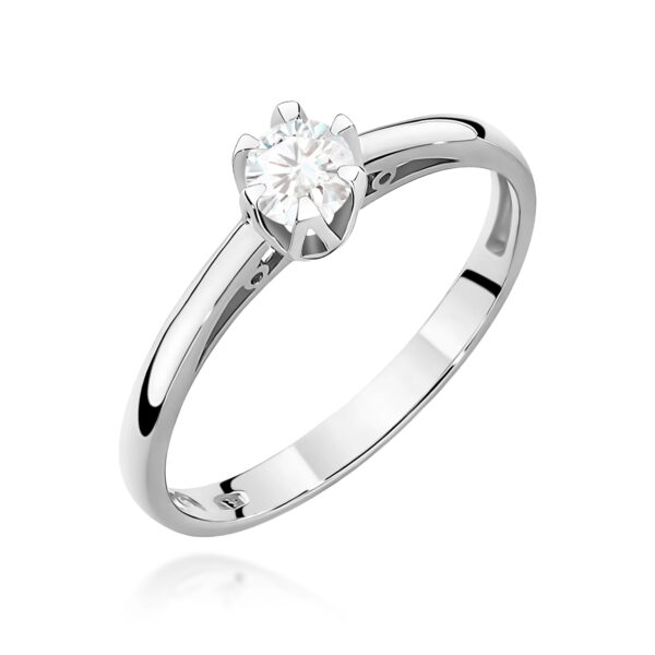 Pierścionek Diament Laboratoryjny 0,15ct białe złoto 375