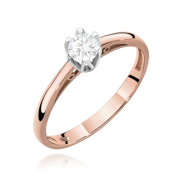 Pierścionek Diament 0,15ct różowe złoto