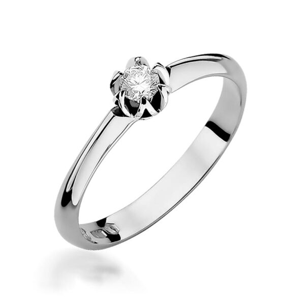 Pierścionek Diament 0,10ct białe złoto