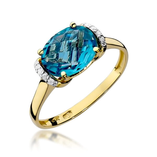 Pierścionek Topaz Swiss 1,70ct żółte złoto 375