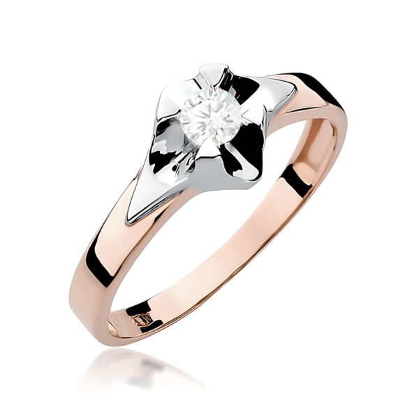 Pierścionek Diament 0,25ct różowe złoto