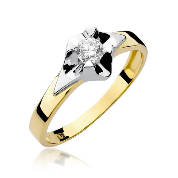 Pierścionek Diament 0,30ct Żółte złoto 375