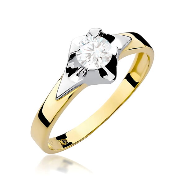 Pierścionek Diament 0,50ct Żółte złoto 375