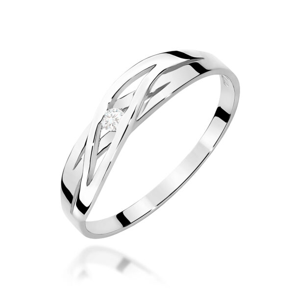 Pierścionek Diament 0,05ct białe złoto