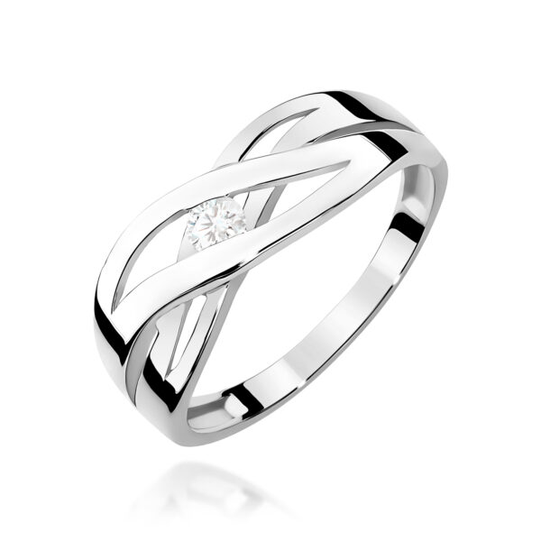 Pierścionek Diament 0,10ct białe złoto
