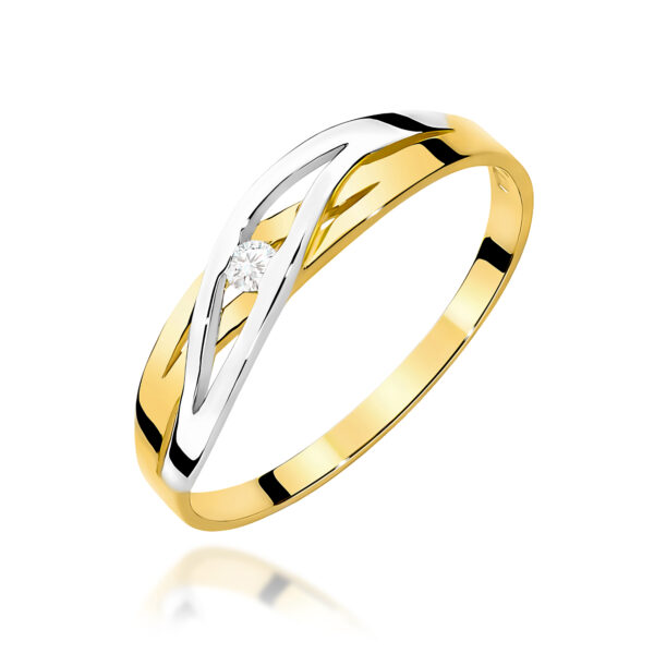 Pierścionek Diament 0,04ct żółte złoto