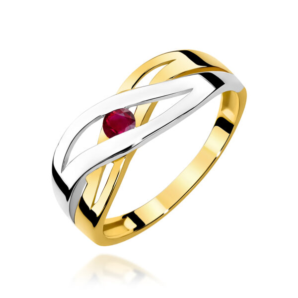 Pierścionek Rubin 0,15ct żółte złoto