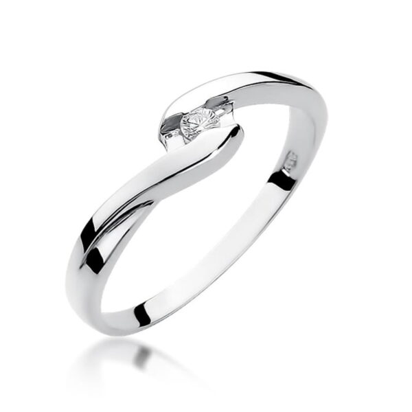 Pierścionek Diament 0,05ct białe złoto