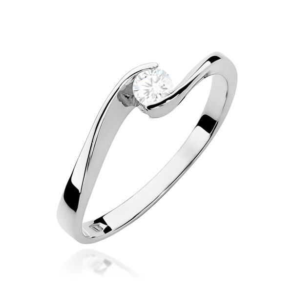 Pierścionek Diament 0,13ct białe złoto 375