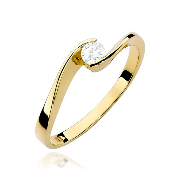 Pierścionek Diament 0,13ct żółte złoto