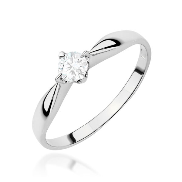 Pierścionek Diament Laboratoryjny 0,15ct białe złoto 375