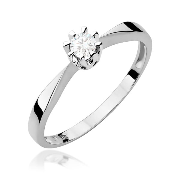 Pierścionek Diament 0,15ct białe złoto