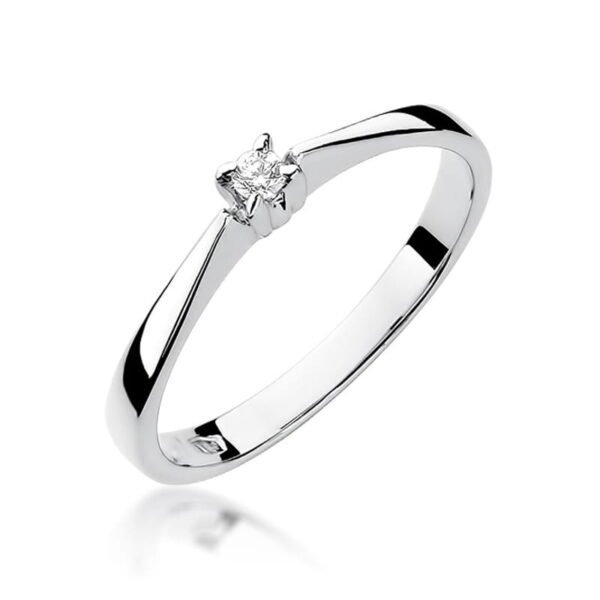 Pierścionek Diament 0,03ct białe złoto 375