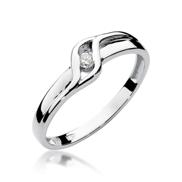 Pierścionek Diament 0,04ct białe złoto 375