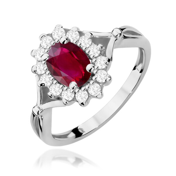 Pierścionek Rubin 1,00ct białe złoto