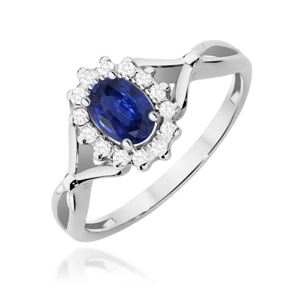 Pierścionek Szafir 0,70ct białe złoto