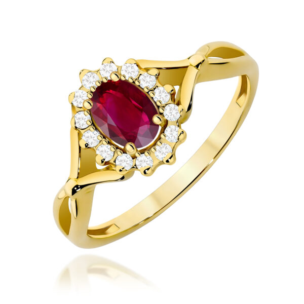 Pierścionek Rubin 0,60ct żółte złoto