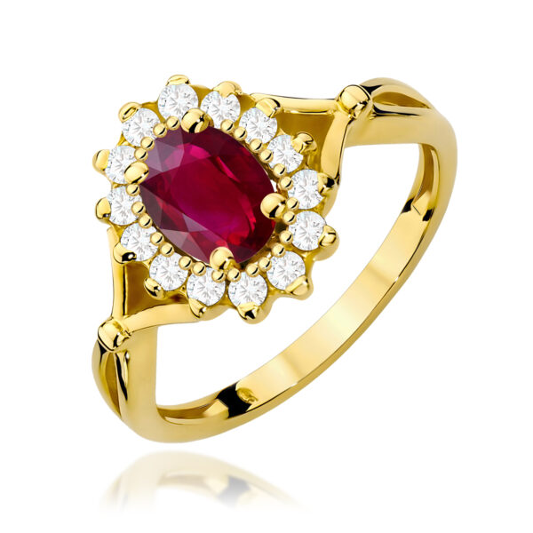 Pierścionek Rubin 1,00ct żółte złoto 375