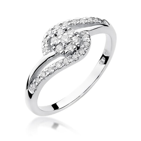 Pierścionek Diament 0,17ct białe złoto