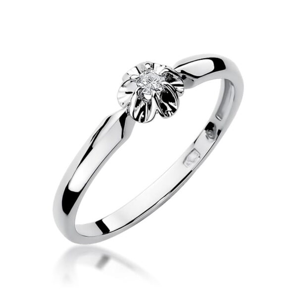 Pierścionek Diament 0,04ct białe złoto
