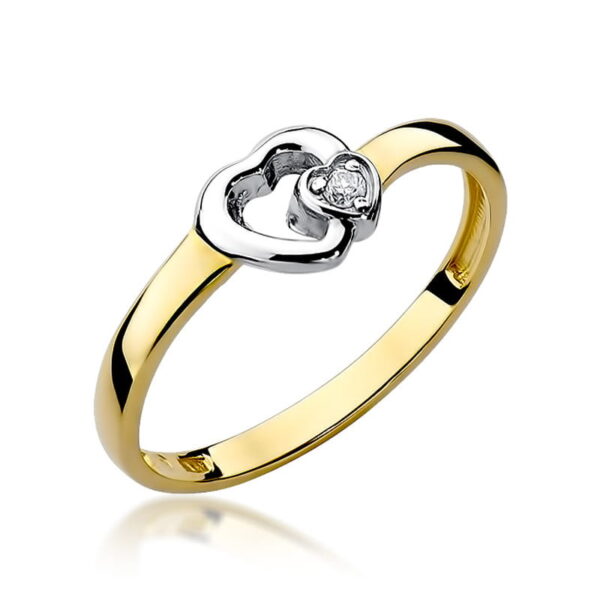Pierścionek Diament 0,02ct żółte złoto