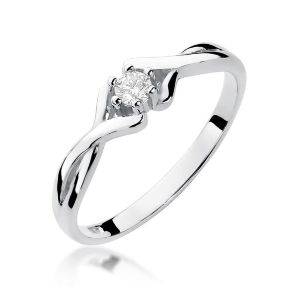 Pierścionek Diament 0,08ct białe złoto