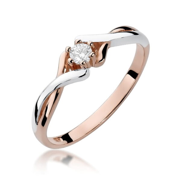 Pierścionek Diament 0,08ct różowe złoto
