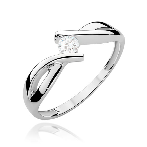 Pierścionek Diament 0,10ct białe złoto
