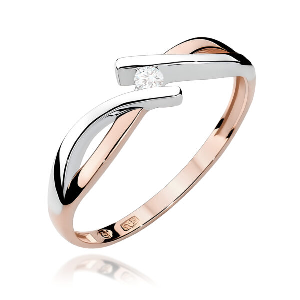 Pierścionek Diament 0,04ct różowe złoto